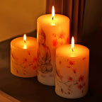 Budha Pillar Candles Set Of 3