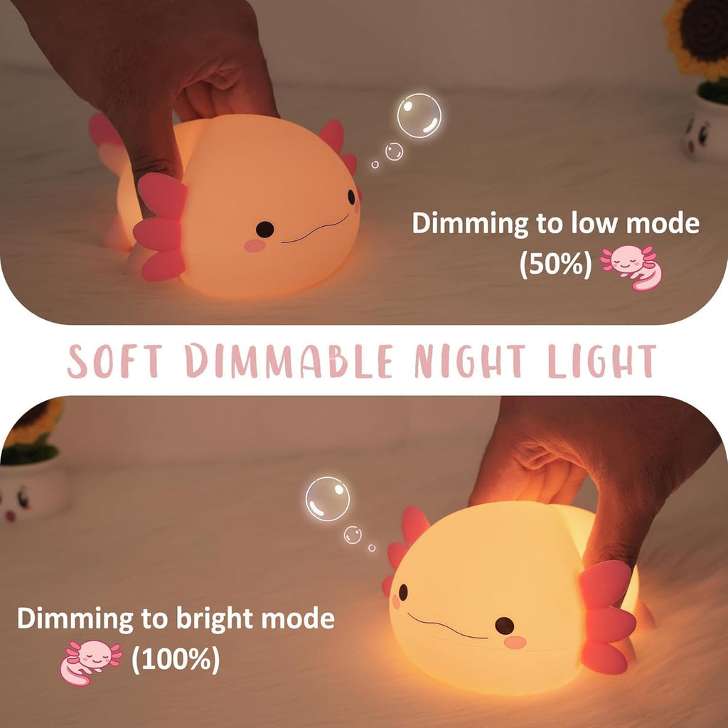 Desidiya Silicon Axolotl Fish Touch Silicon Night Light, Birthday Gift