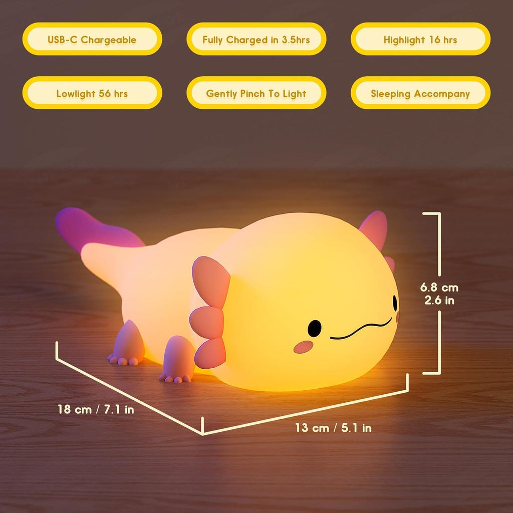 Desidiya Silicon Axolotl Fish Touch Silicon Night Light, Birthday Gift